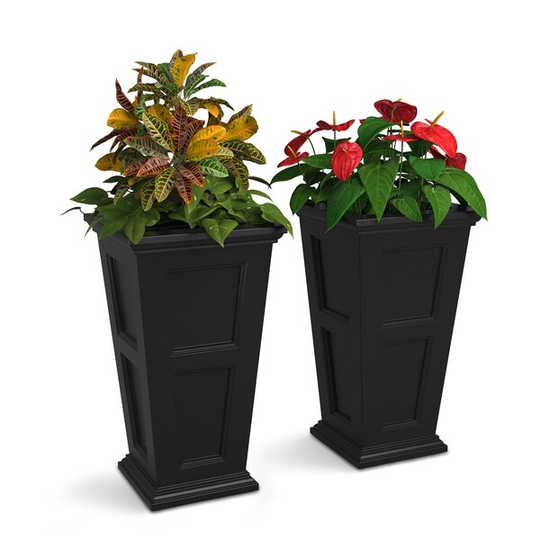 Mayne Fairfield 28in Tall Planter - Black 2-Pack 7847-B - main